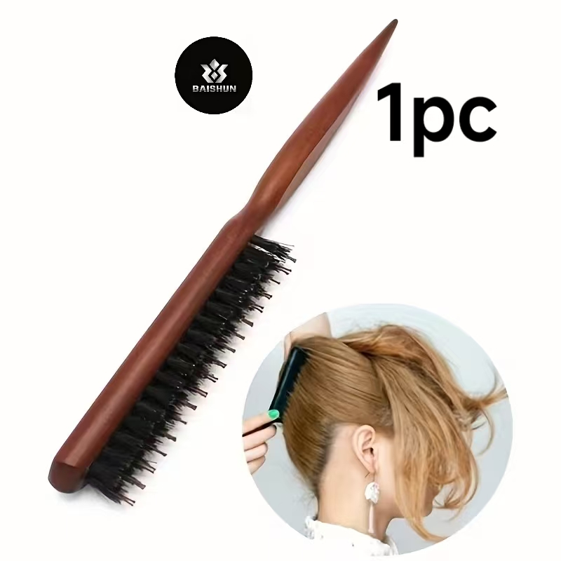 Men'S Grooming And Style - 1Pc antistatische haarkam met houten handvat,