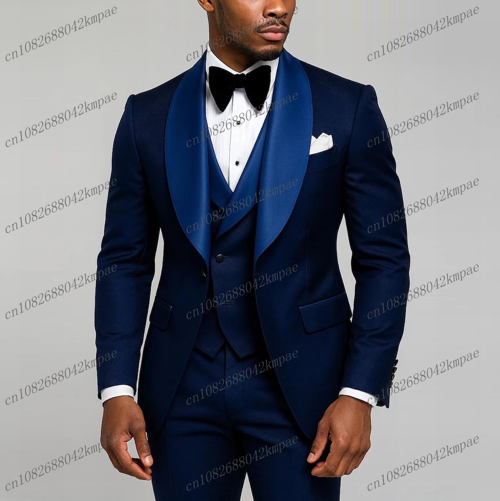 Men'S Grooming Jacket - Nieuwe Marineblauw Formele Mannen Pak Bruidegom