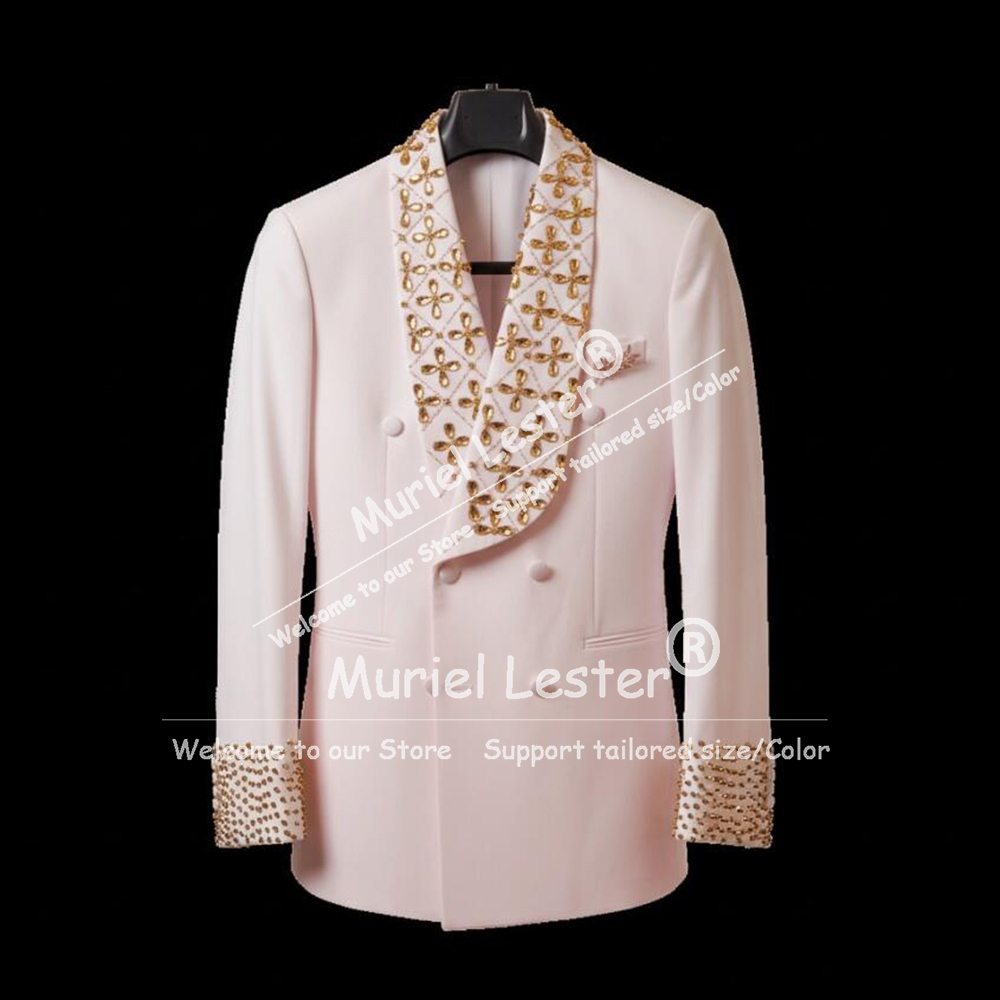 Men'S Grooming Jacket - Elegante mannenpakken met strass steentjes, op