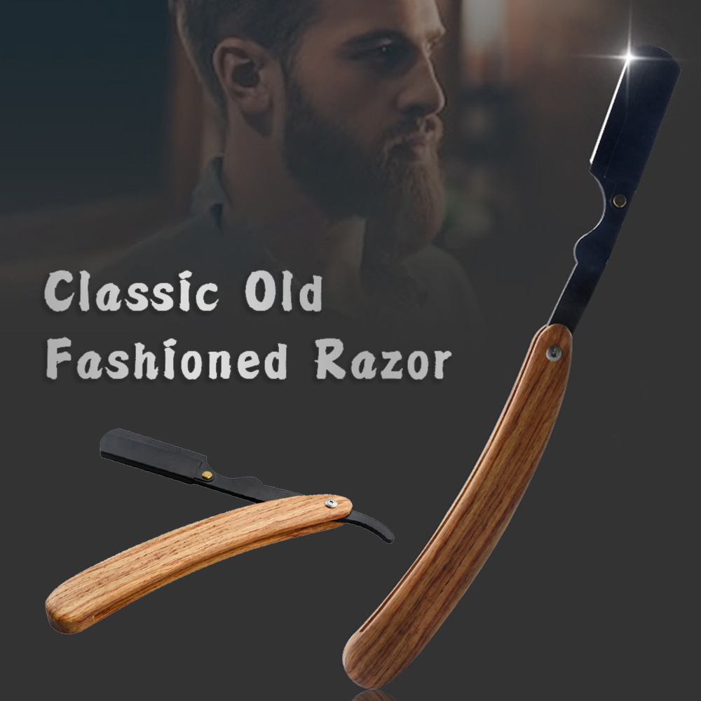 Straight Razor Safety - Baardscheerapparaat Palissandervouw Roestvrijstalen baardscheerapparaat Scheren het