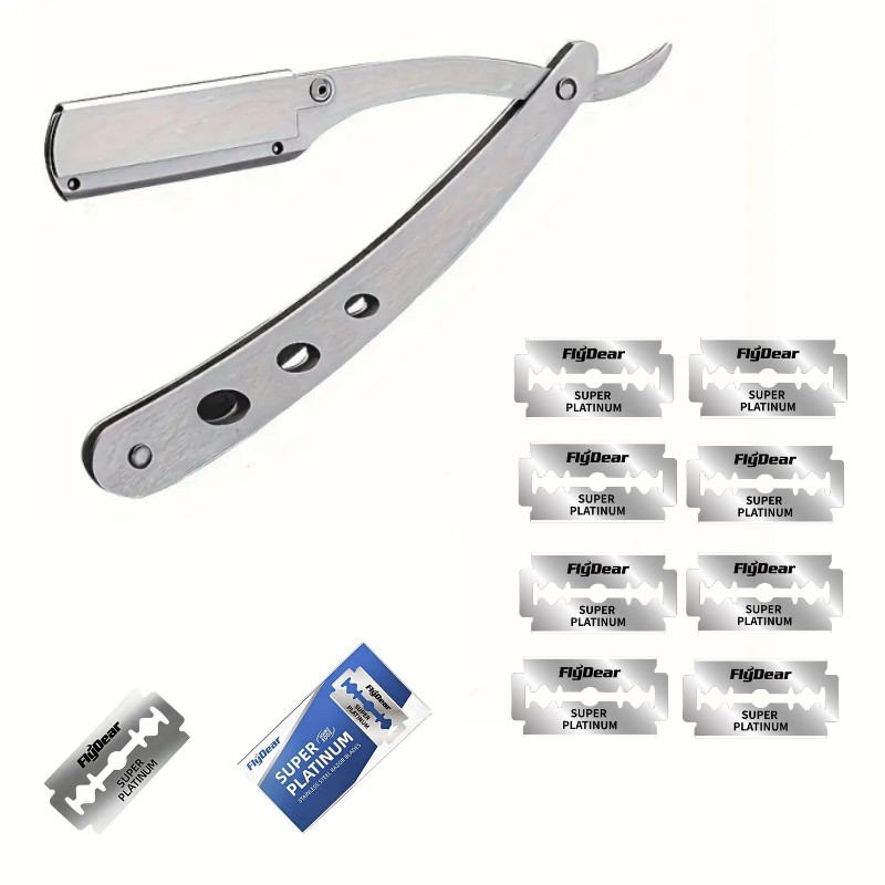 Straight Razor Safety - Haarverwijderingsmes Mannen scheermesjes Opvouwbaar Recht Veiligheid