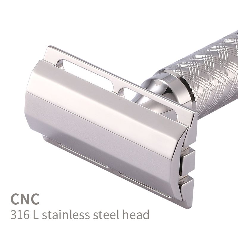 Straight Razor Safety - Cnc 316l Roestvrijstalen Dubbele Rand Veiligheidsscheerkop