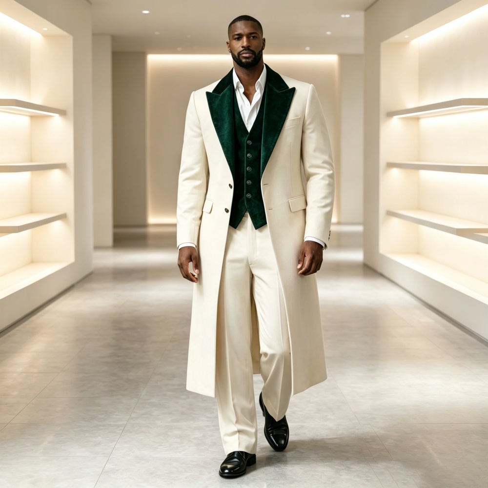 Men'S Grooming And Style - Lange stijl driedelige herenpakset, op maat