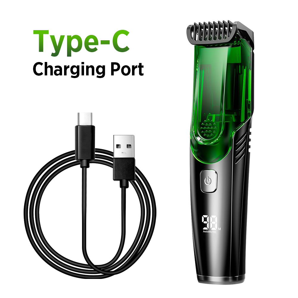 Men'S Grooming Vacuum - Draadloze Baardtrimmer voor Mannen Elektrisch Scheerapparaat