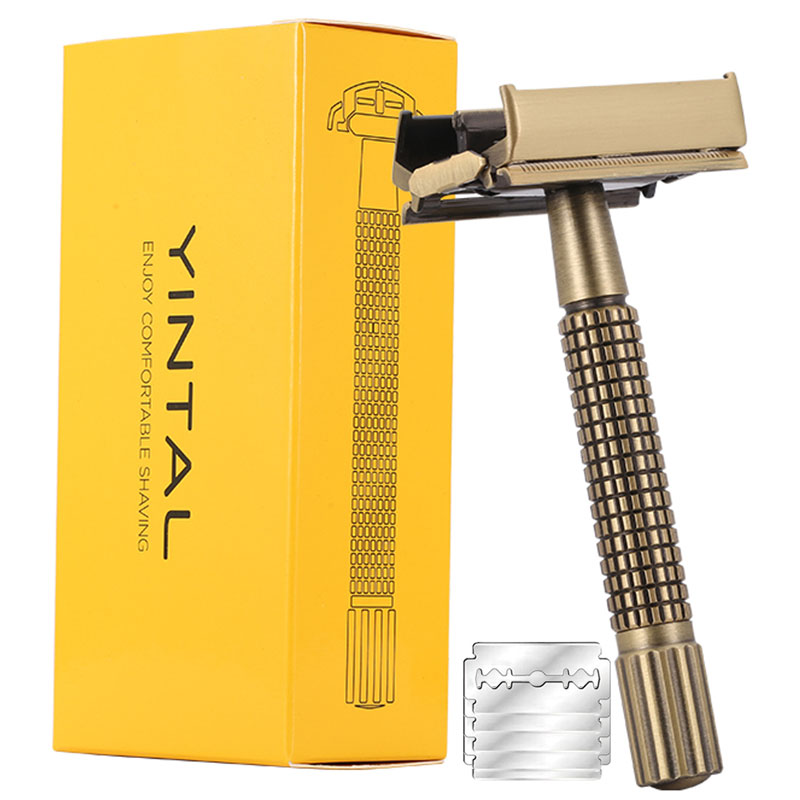 Straight Razor Safety - YINTAL Messing Mannen Veiligheid TTO Scheermes