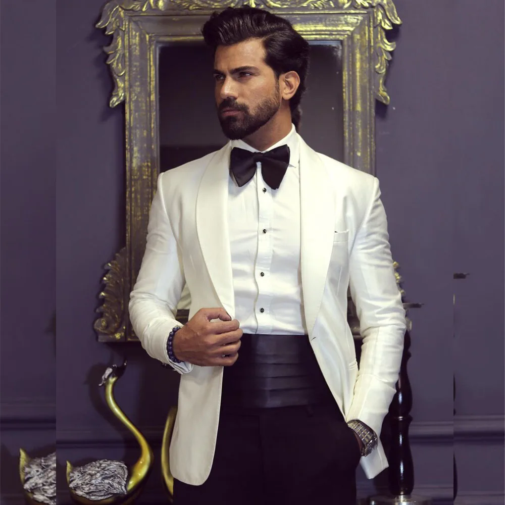 Men'S Grooming And Style - Klassieke Engelandstijl Witte Jas Zwarte Broek